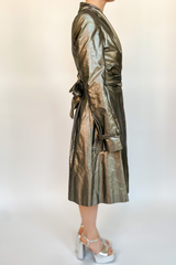 Silver Midi Kimono/Trench Coat dress