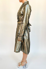 Silver Midi Kimono/Trench Coat dress