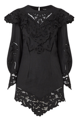 Black ellery mini dress with long sleeves