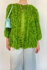 Green fluffy jacket