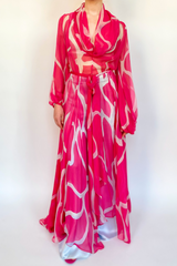 Pink See-Through Maxi Dress
