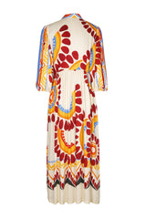 Multicolor Dessin Midi Dress