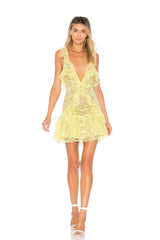 Yellow Mini Lace Dress