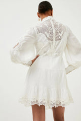 White Cutwork Embroidery Woven Mini Dress
