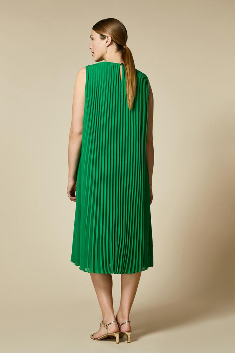 Green plisse dress