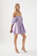 Purple Zorina Off-shoulder Mini Dress
