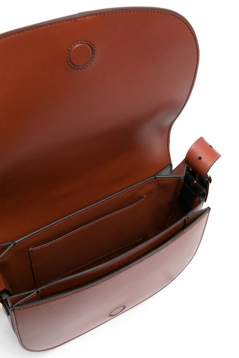 Duo Tone Calf Leather Cross Body Shoulder Bag