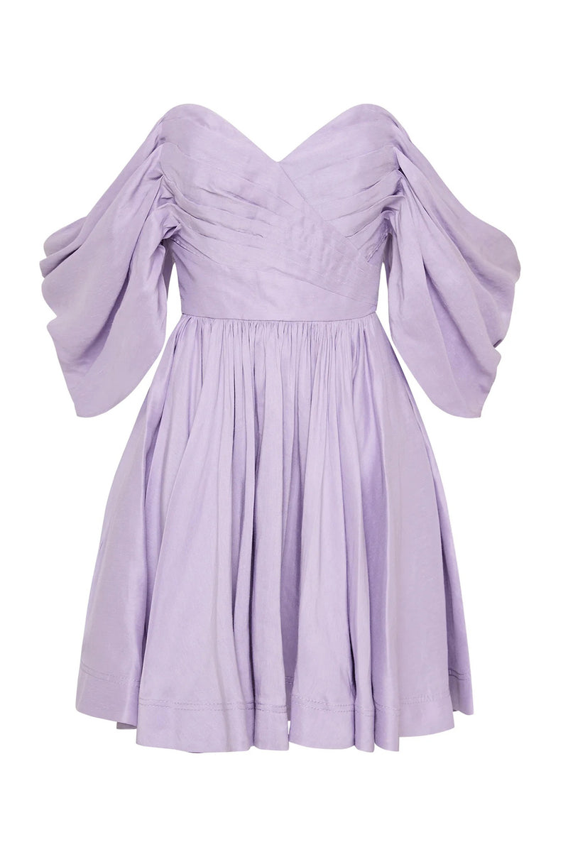 Purple Zorina Off-shoulder Mini Dress