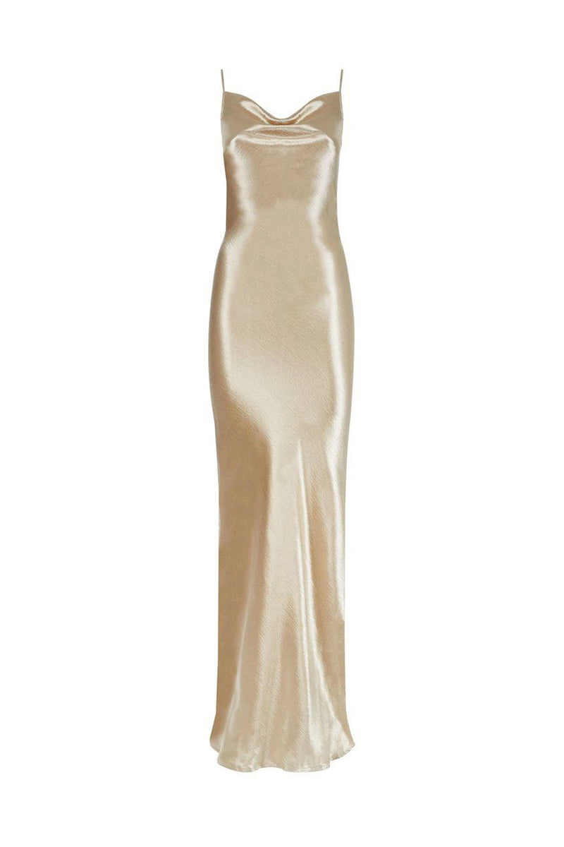 Ivory Champagne Colored Midi Slip Dress