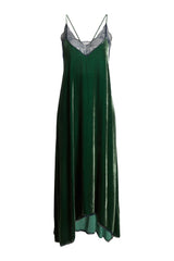 Green Midi Velvet Slip Dress