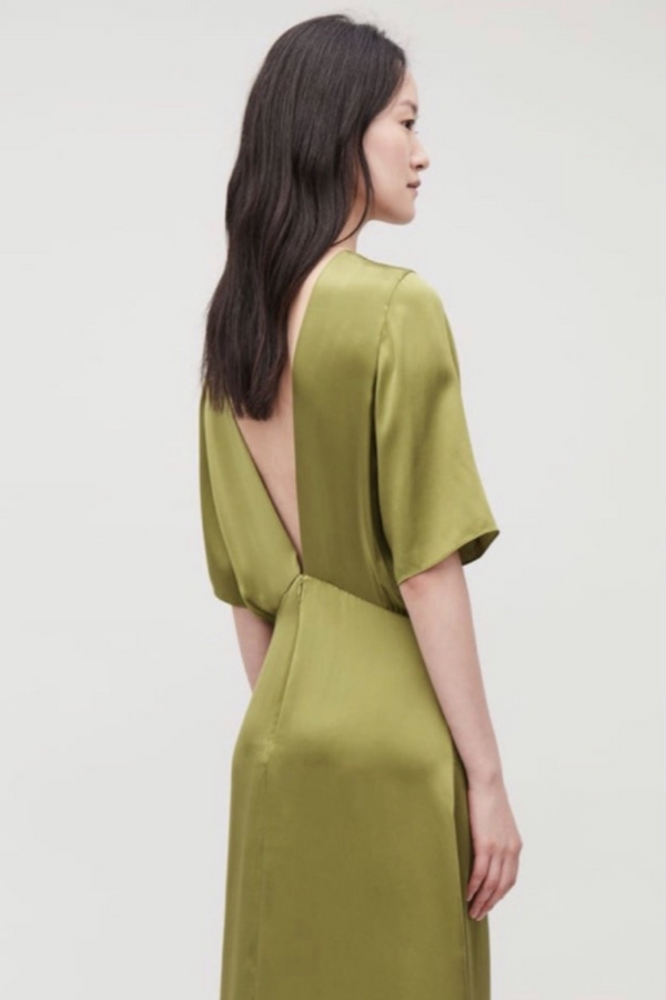 Green Silk Midi Dress