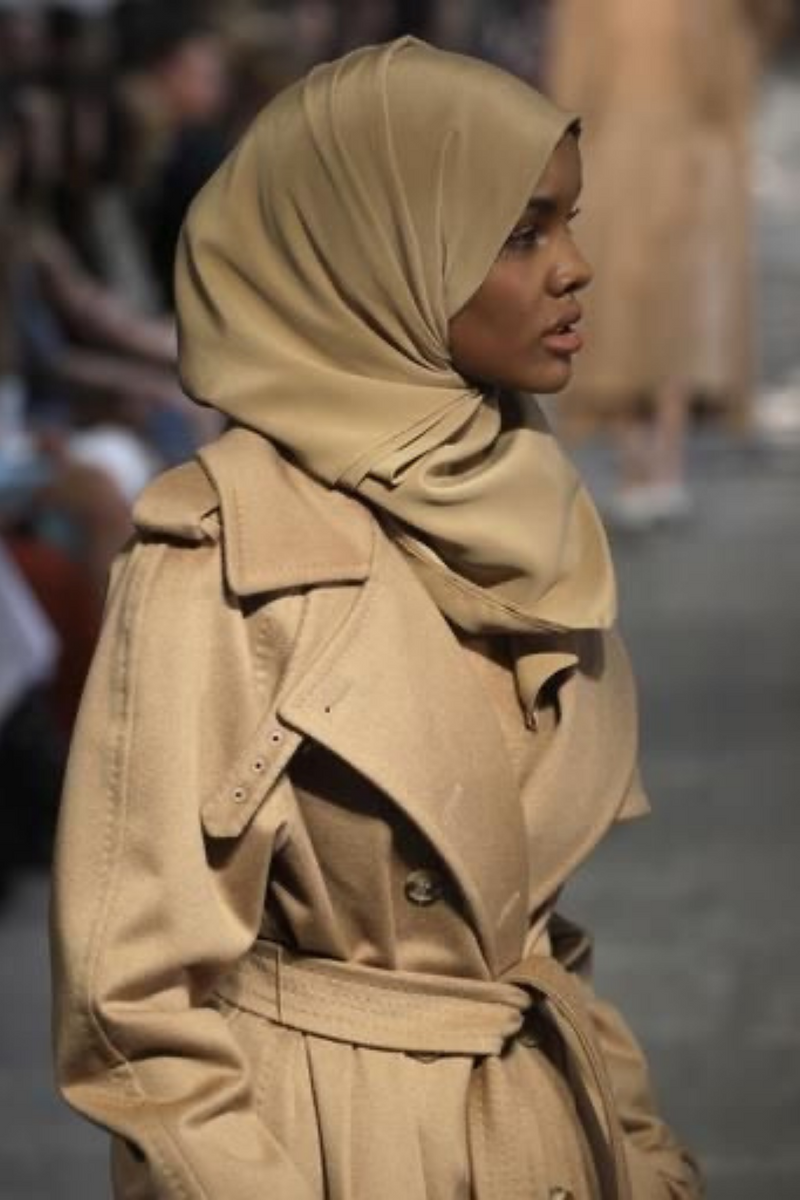 Brown Belted Camel Hair Midi Trench Coat