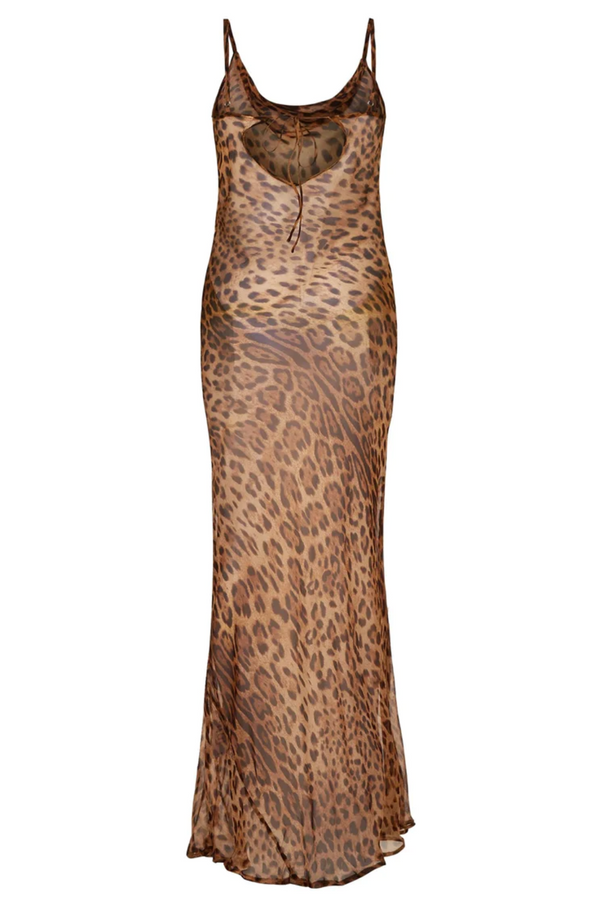 Brown Leopard Print Valentina Maxi Dress