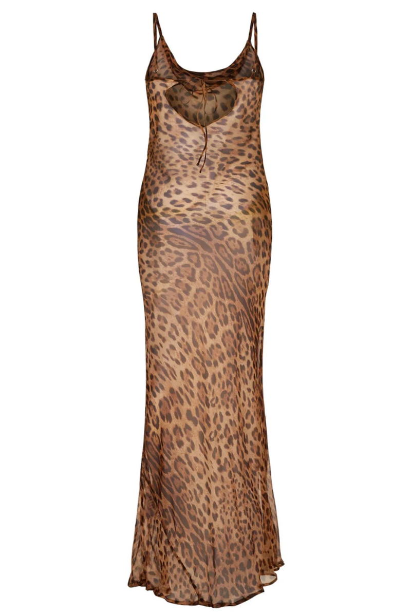 Brown Leopard Print Valentina Maxi Dress