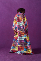 Multi Colored Amira Technical Organza Oversized Shirt Maxi Dress