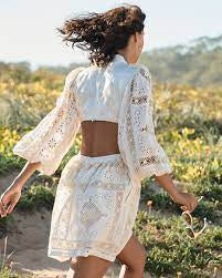 White And Ivory Zimmermann Aliane Embroidered Mini Dress  - Item For Sale