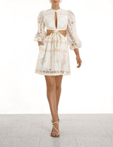 White And Ivory Zimmermann Aliane Embroidered Mini Dress  - Item For Sale