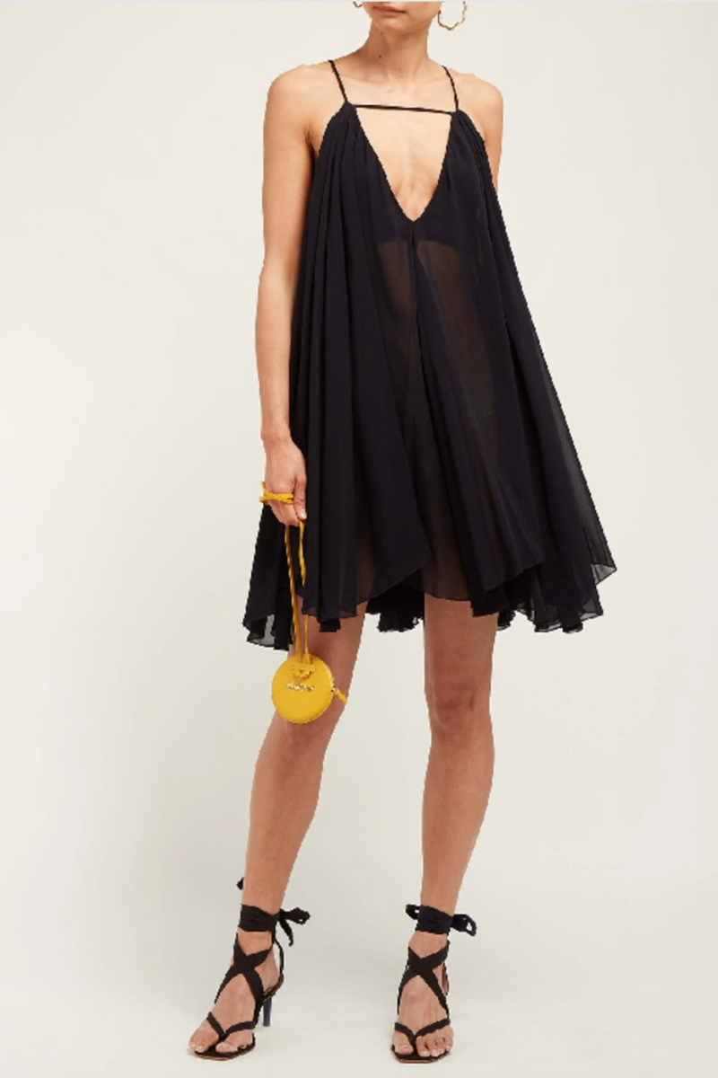 Black Jacquemus La Riviera Bellezza Trapleze Midi Dress - Item For Sale