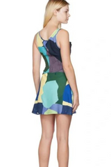 Multi Color Patterned Corset Mini Dress
