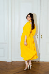 Yellow open back midi dress - Item for sale