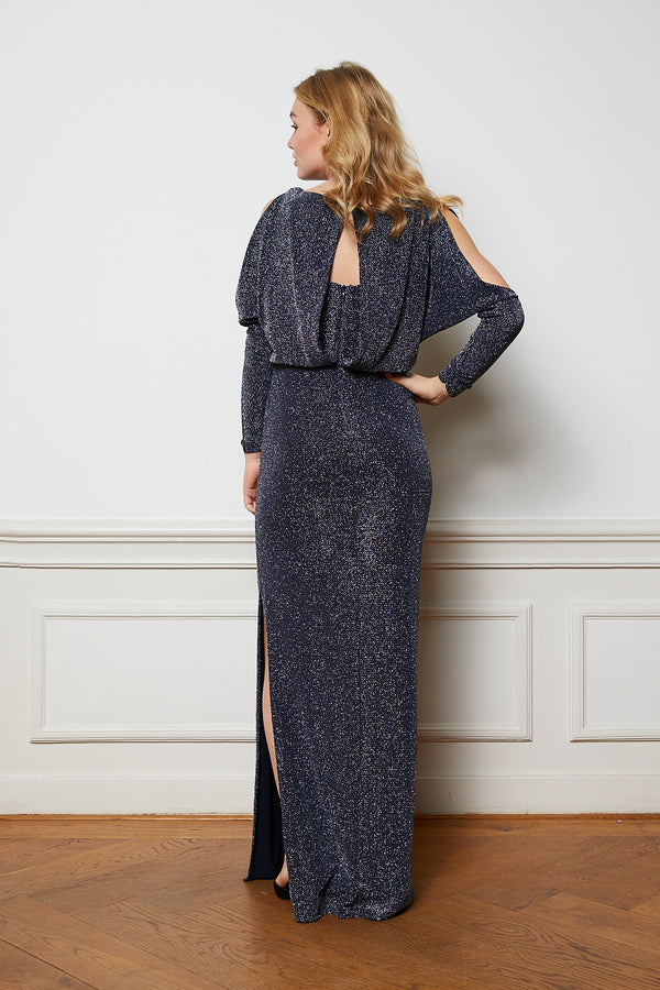 Blue metallic thread maxi dress - Item for sale