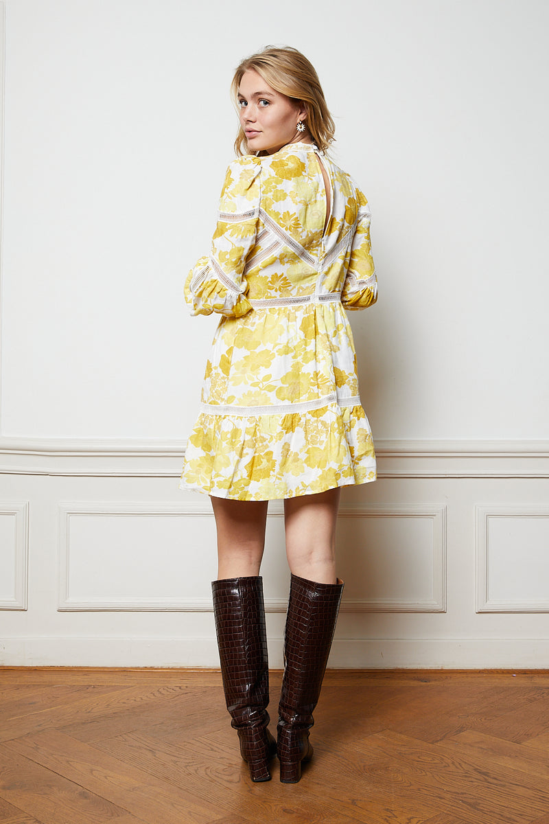 Yellow Linen Mini Dress