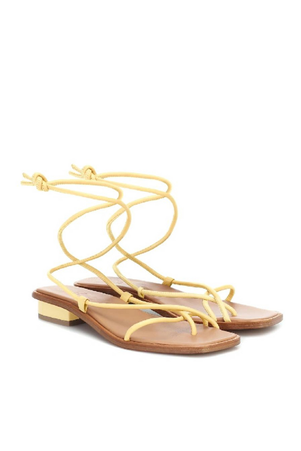 Yellow leather ara sandals