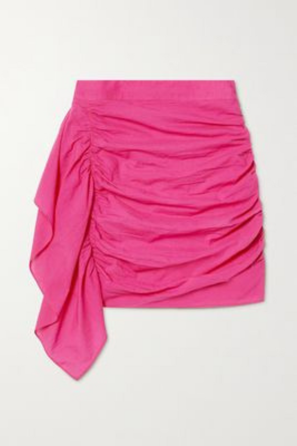 Pink mini skirt with ruffles