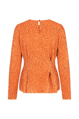 Orange long sleeve blouse with sequins