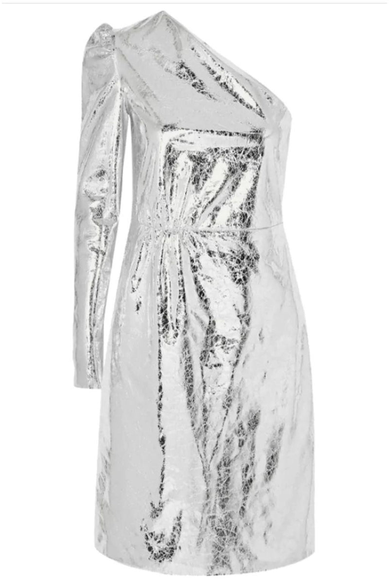 Silver metallic one shoulder dress - Item for sale