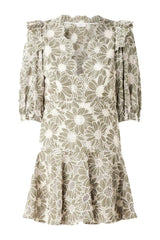 A-line Flower kaki dress - this dress is for sale