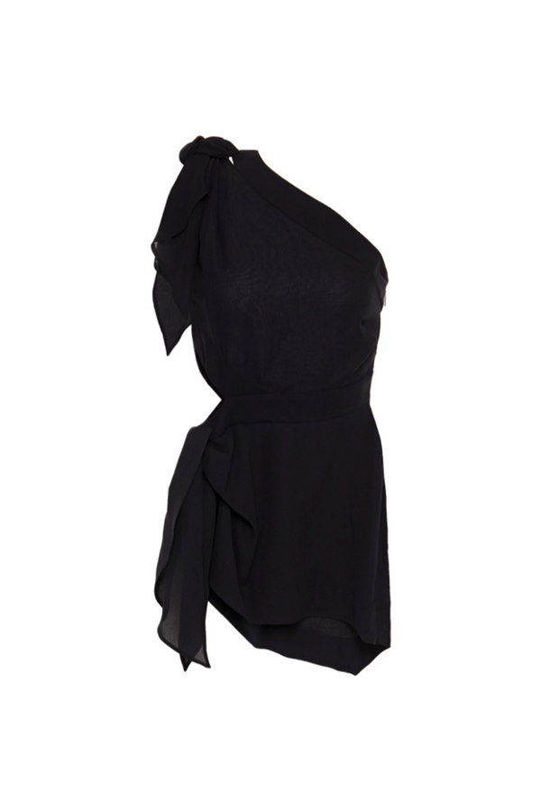 Black one-shoulder knotted top - Item for sale