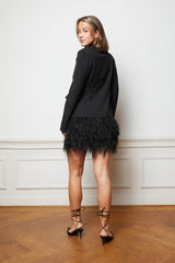 Black Feathered Mini Skirt - Item for sale