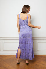 Purple fringe flapper dress