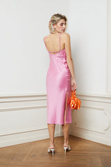 Pink satin midi dress - Item for sale