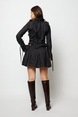 Black ruffled mini dress with long sleeves - Item for sale