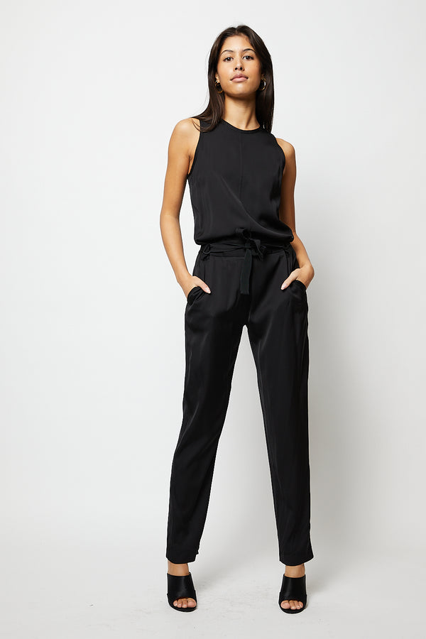 Black sleeveless jumpsuit with belt - Item for sale