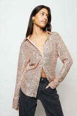 Rose gold sequin blouse
