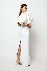 White one shoulder puff sleeve gown - Item for sale