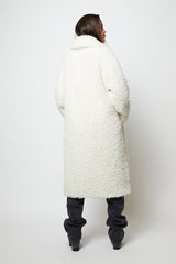 Off-white long teddy coat