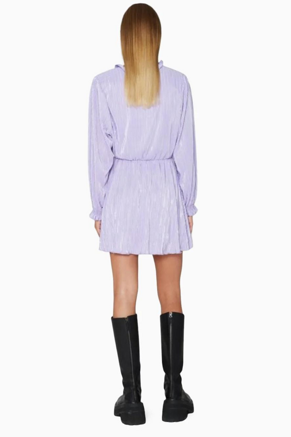 Purple mini dress with ruffles