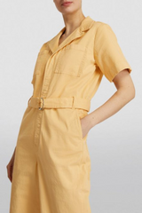 Yellow belted jumpsuit
