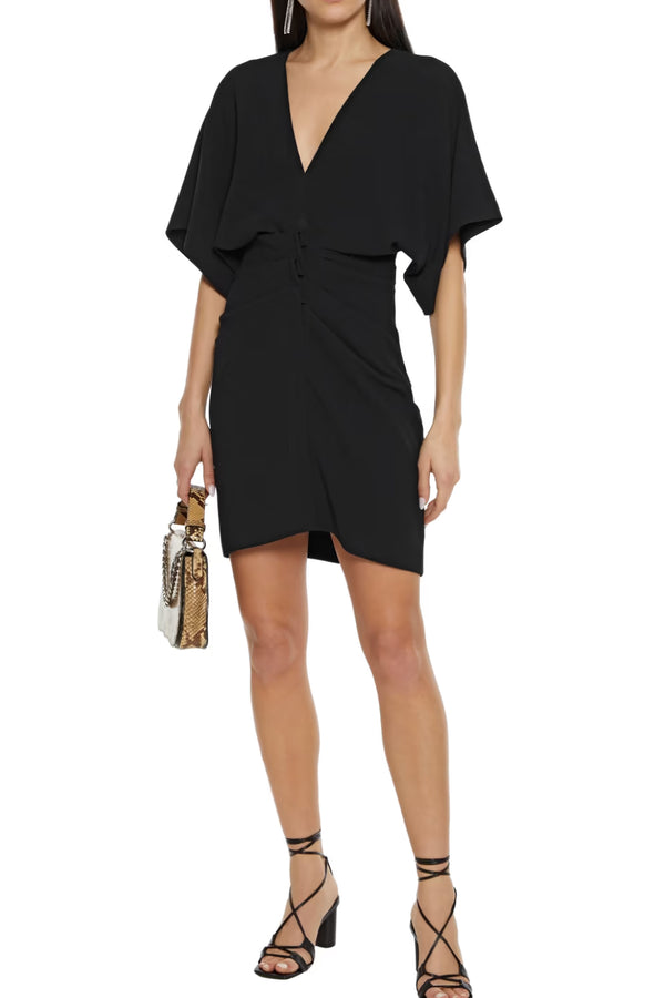 Black short sleeved mini dress with sinched waist - Item for sale