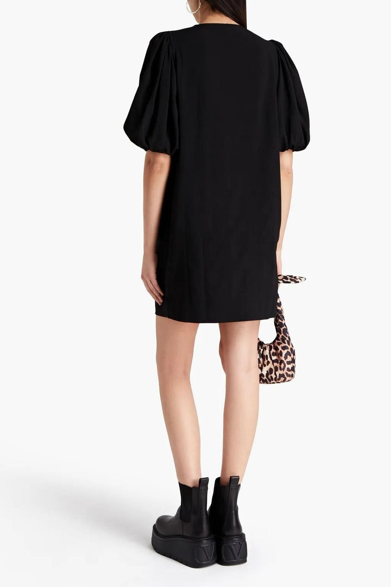 Black Mini dress with puffed sleeves