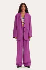 Purple loose suit cut pants