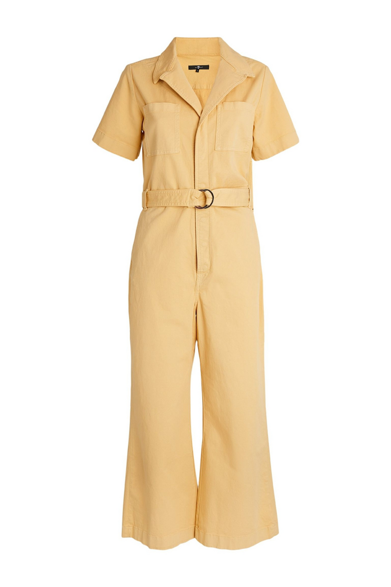 Yellow belted jumpsuit