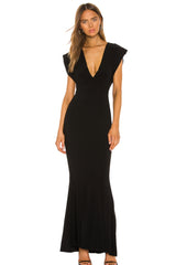 Black Rectangle Jersey Gown