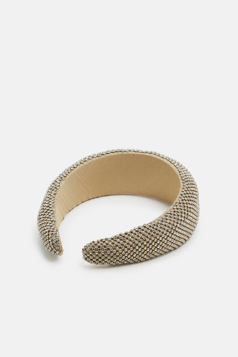 Gold diamanté statement puffy headband