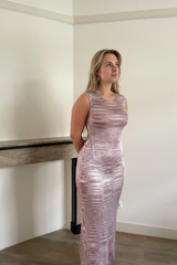 Rose metallic maxi dress