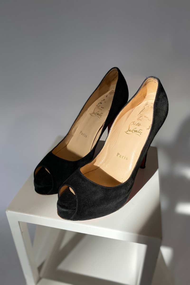 Black wild leather heels